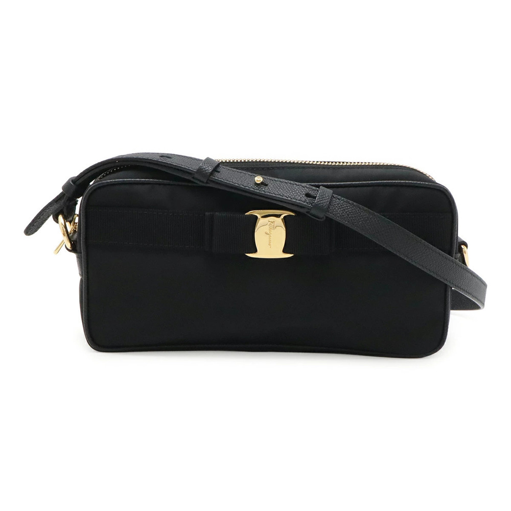 Salvatore Ferragamo Vara Ribbon Shoulder Bag Hobo Black